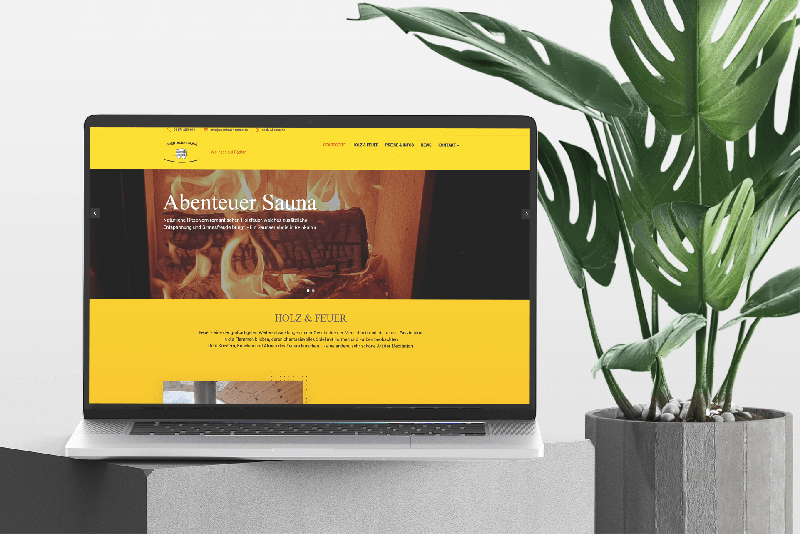 Abenteuer Sauna - OnePager Website. Erstellt von Webkoo